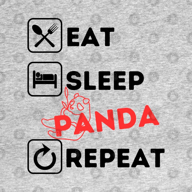 Funny eat sleep panda repeat by Qurax